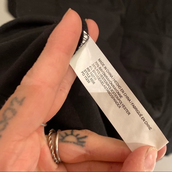 Eloquii Black Cross Cinch Front Black Short Sleeve Blouse Top - Picture 6 of 8